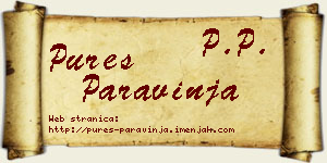 Pureš Paravinja vizit kartica